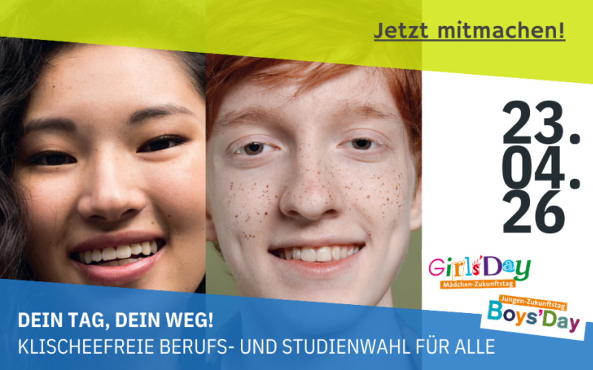 Grafik zum GirlsDay/Boys'Day-Aufruf 2026