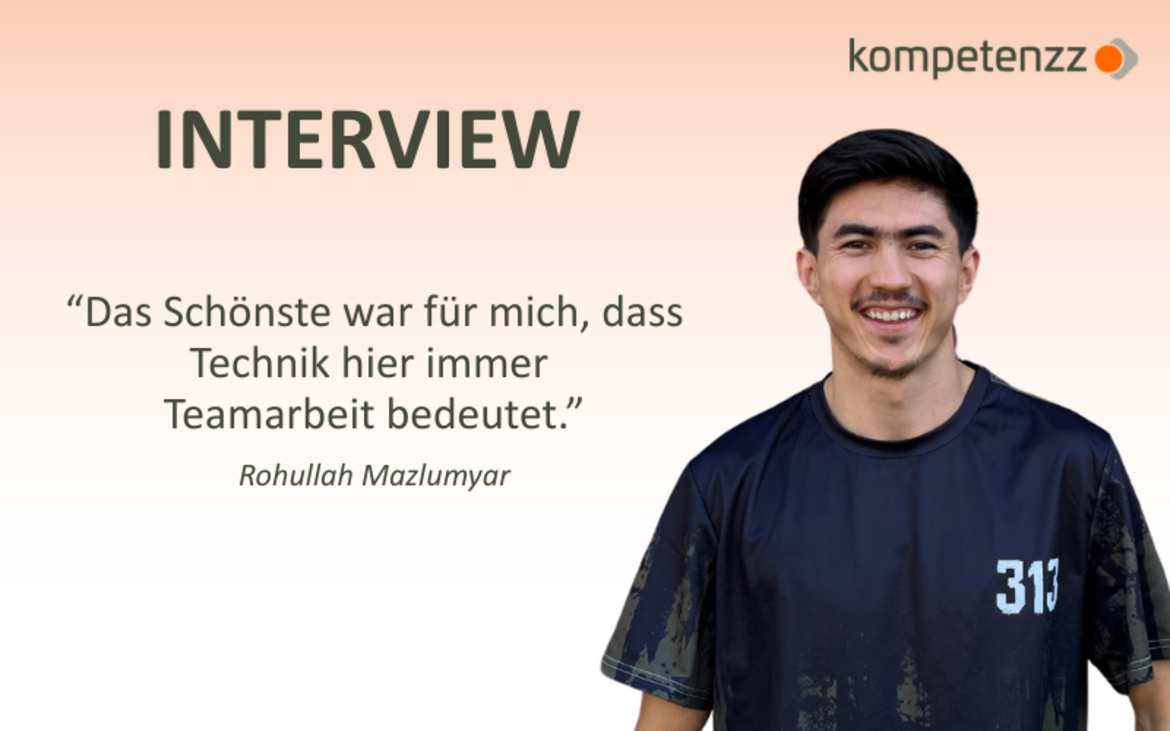Zitat unseres Azubis: Das Schönste war für mich, dass Technik hier immer Teamarbeit bedeutet.