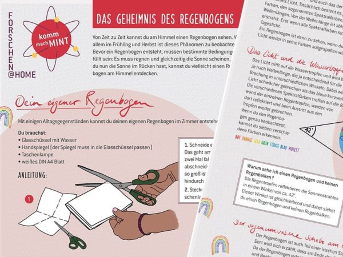Arbeitsblatt Das Geheimnis des Regenbogens Ausschnitte des Arbeitsblatts "Das Geheimnis des Regenbogens"