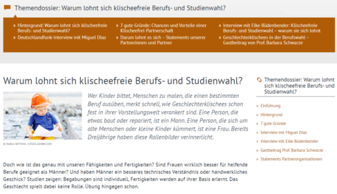 Webseite Themendossier Klischeefrei