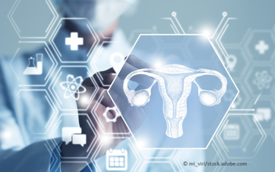 Grafik einer digitalen Anwendung mit der Abbildung eines Eierstocks